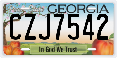 GA license plate CZJ7542
