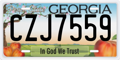 GA license plate CZJ7559