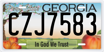 GA license plate CZJ7583