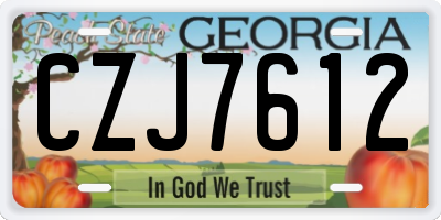 GA license plate CZJ7612