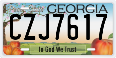 GA license plate CZJ7617