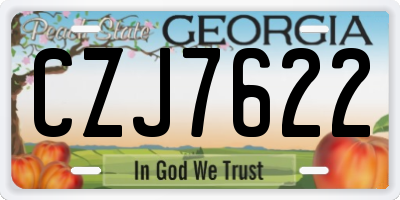 GA license plate CZJ7622