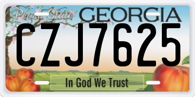 GA license plate CZJ7625