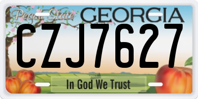 GA license plate CZJ7627