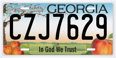 GA license plate CZJ7629