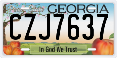 GA license plate CZJ7637