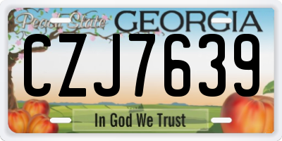 GA license plate CZJ7639
