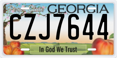 GA license plate CZJ7644
