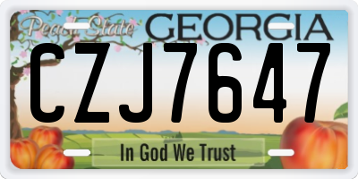 GA license plate CZJ7647