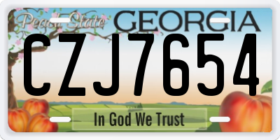 GA license plate CZJ7654