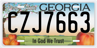 GA license plate CZJ7663