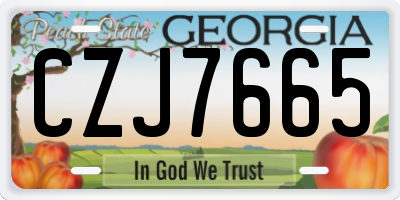 GA license plate CZJ7665