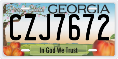 GA license plate CZJ7672