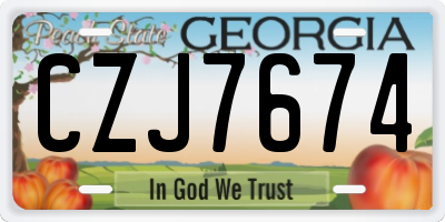 GA license plate CZJ7674