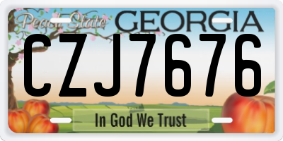 GA license plate CZJ7676