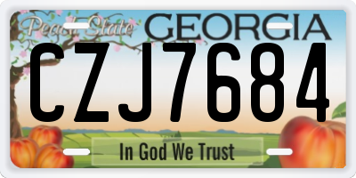 GA license plate CZJ7684