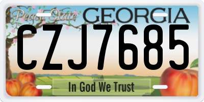 GA license plate CZJ7685