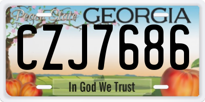 GA license plate CZJ7686