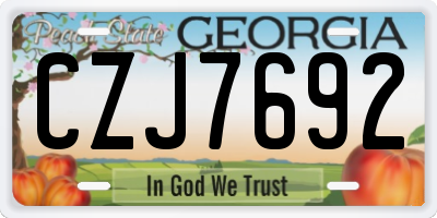 GA license plate CZJ7692