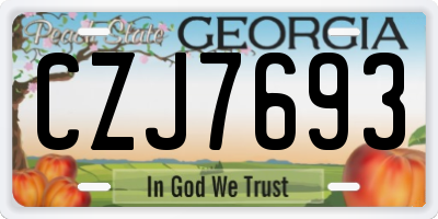 GA license plate CZJ7693