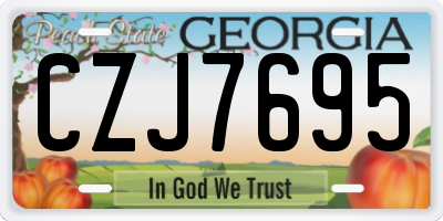 GA license plate CZJ7695