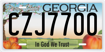 GA license plate CZJ7700