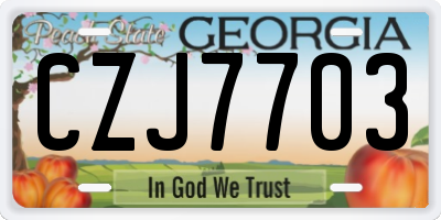 GA license plate CZJ7703