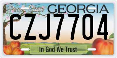 GA license plate CZJ7704