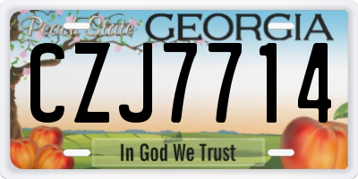 GA license plate CZJ7714