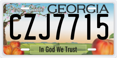 GA license plate CZJ7715