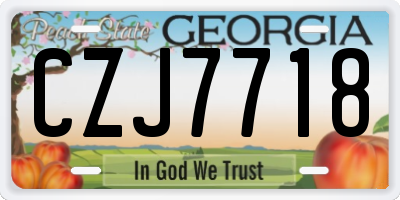 GA license plate CZJ7718
