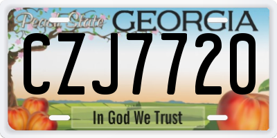 GA license plate CZJ7720