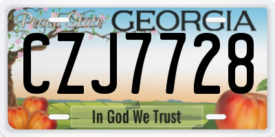 GA license plate CZJ7728