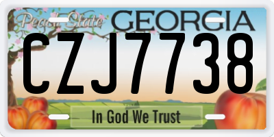 GA license plate CZJ7738
