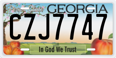 GA license plate CZJ7747