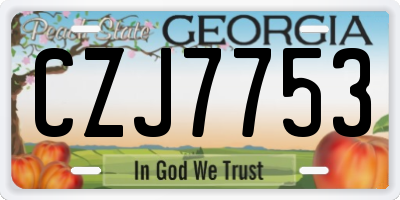 GA license plate CZJ7753