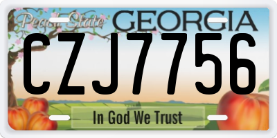 GA license plate CZJ7756
