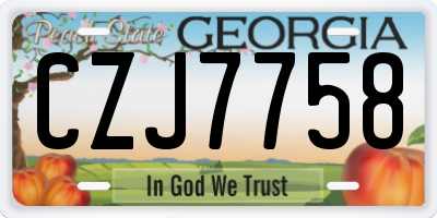 GA license plate CZJ7758