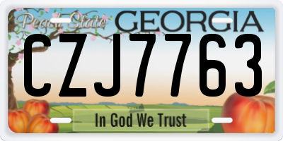GA license plate CZJ7763