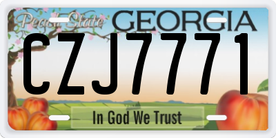 GA license plate CZJ7771