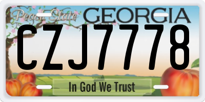 GA license plate CZJ7778