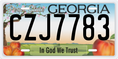 GA license plate CZJ7783