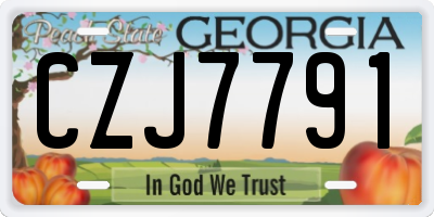GA license plate CZJ7791