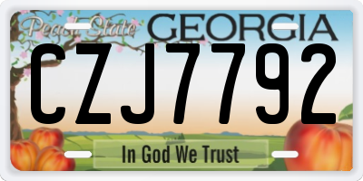 GA license plate CZJ7792