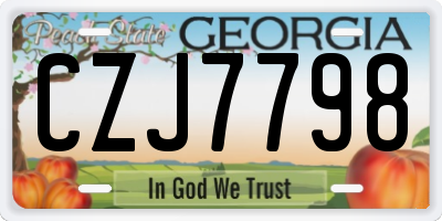 GA license plate CZJ7798