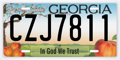 GA license plate CZJ7811