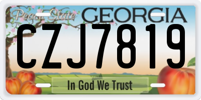 GA license plate CZJ7819