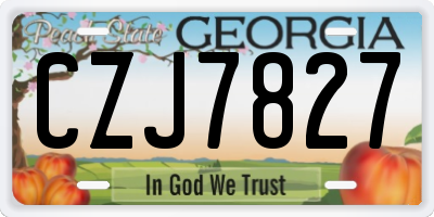 GA license plate CZJ7827