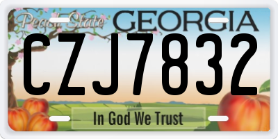GA license plate CZJ7832