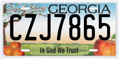 GA license plate CZJ7865